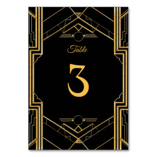 Elegant Art Deco Gatsby Wedding  Table Number