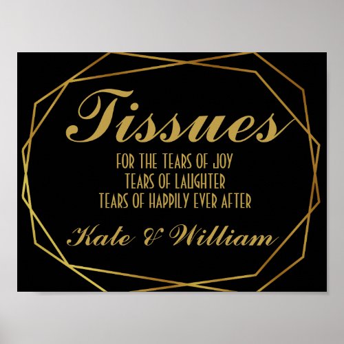 Elegant art deco Gold  Black tissues Poster