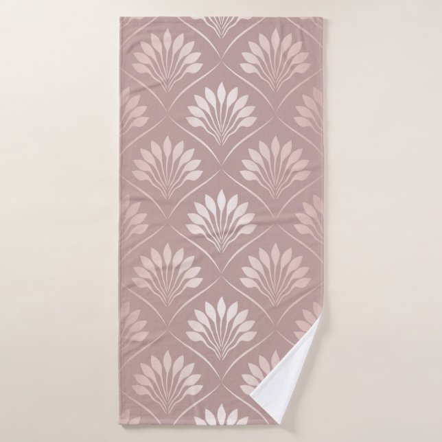 Elegant art deco gold lattice pattern bath towel (Bath Towel)