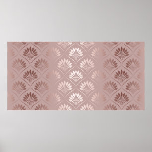 Elegant art deco gold lattice pattern poster