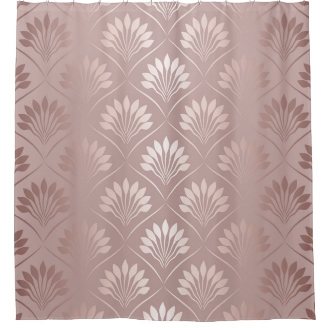 Elegant art deco gold lattice pattern shower curtain (Front)