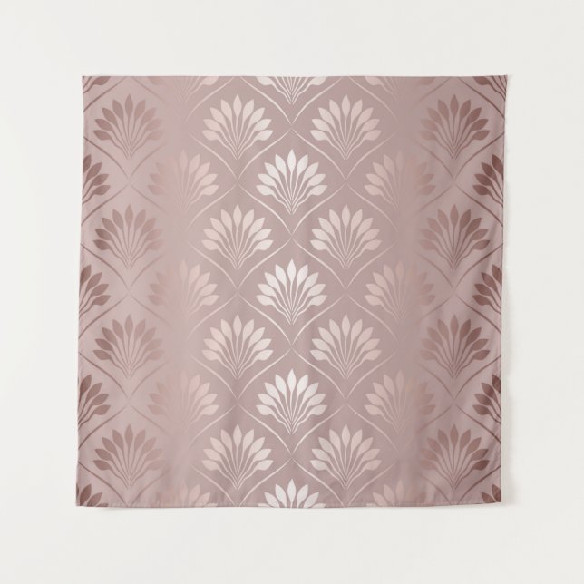 Elegant art deco gold lattice pattern tapestry (Front)