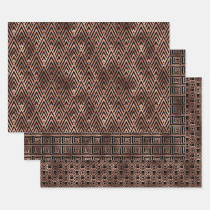 Elegant Art Deco Gold Patterns Wrapping Paper Sheets