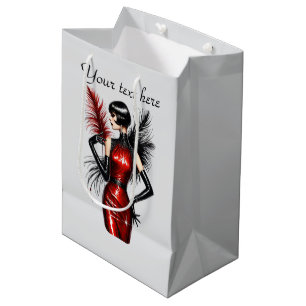 Elegant Art Deco Lady customizable  Medium Gift Bag