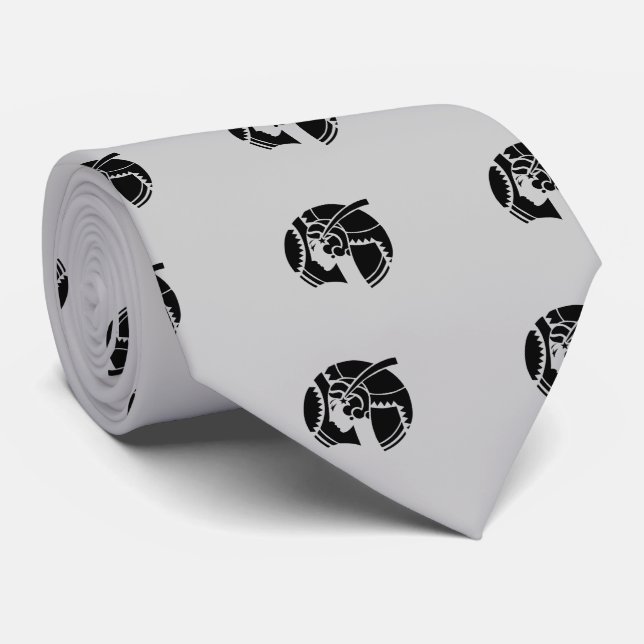 Elegant Art Deco Lady Silhouette Pattern Tie (Rolled)