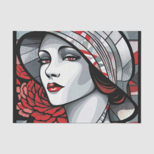 Elegant art deco lady  tissue paper