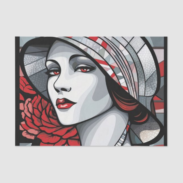 Elegant art deco lady  tissue paper (Front)