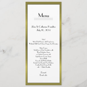 Elegant Art Deco Look Wedding Table Menu