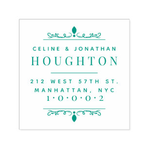 Elegant Art Deco Married Couple Return Address Self-inking Stamp