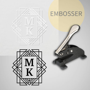 Elegant Art Deco Monogrammed Embosser