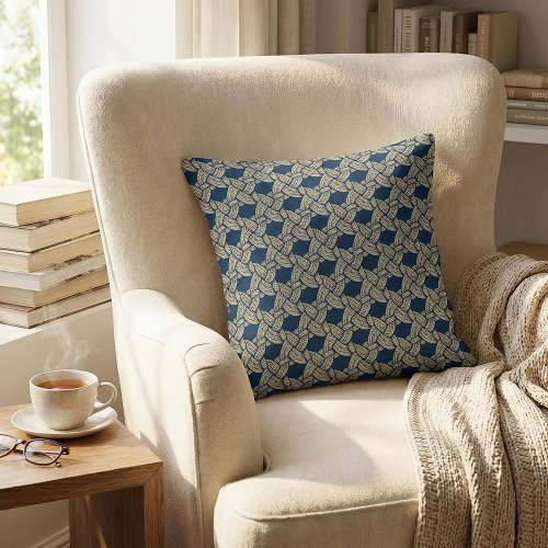 Elegant Art Deco Navy Knotwork Vintage Pattern