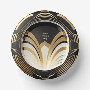 Elegant Art Deco Paper Bowls - Personalized
