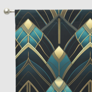 Elegant art deco pattern blackout curtains