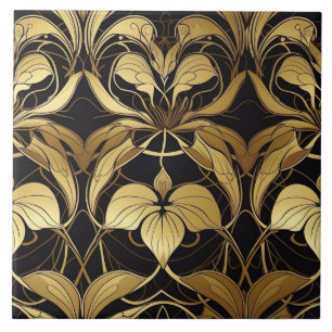Elegant art deco pattern ceramic tile