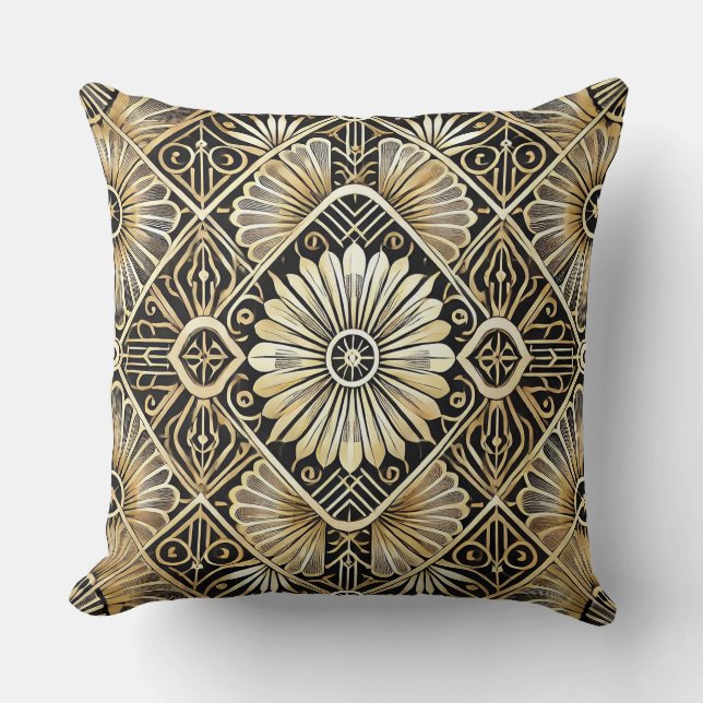 Elegant Art Deco Pattern Design Throw Pillow (Front)