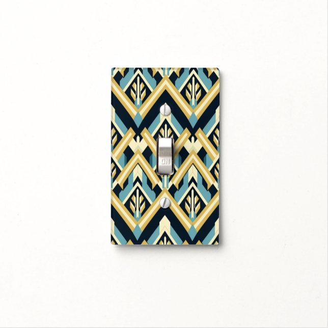 Elegant Art Deco pattern Light Switch Cover (In Situ)