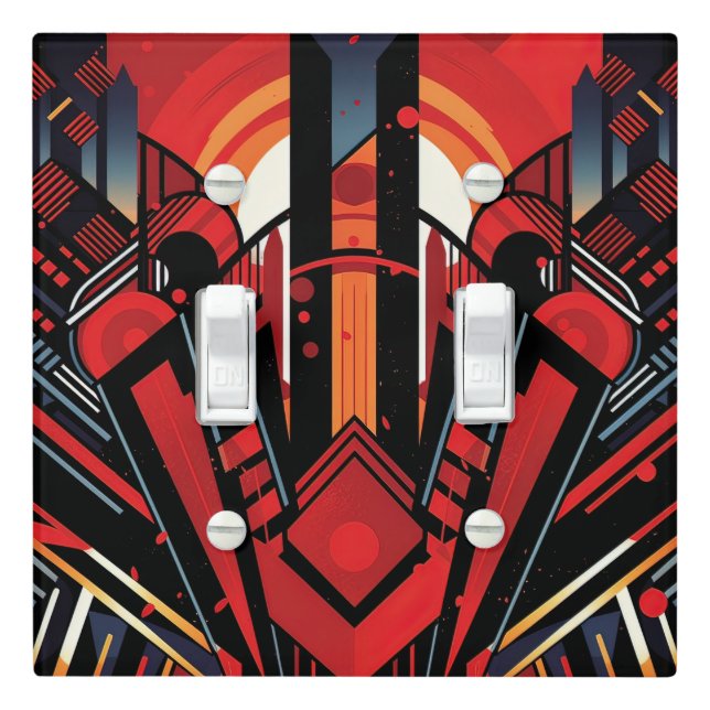 Elegant Art Deco Pattern  Light Switch Cover (In Situ)