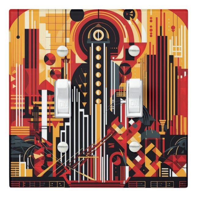 Elegant Art Deco Pattern  Light Switch Cover (In Situ)