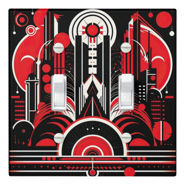 Elegant Art Deco Pattern  Light Switch Cover (In Situ)