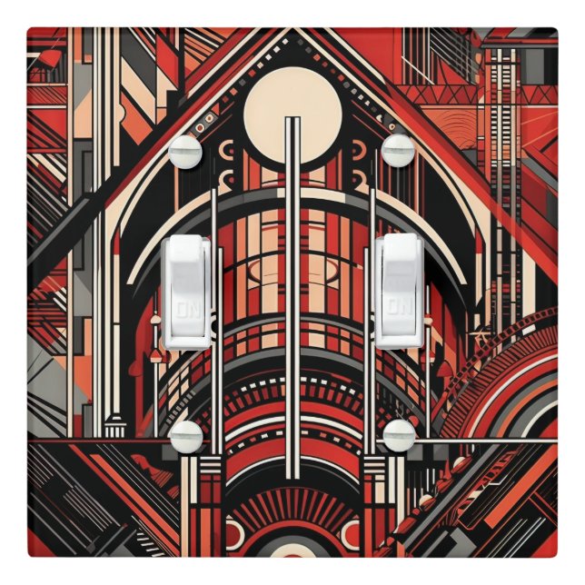 Elegant Art Deco Pattern  Light Switch Cover (In Situ)