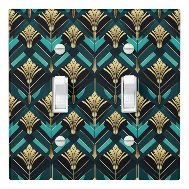 Elegant Art Deco pattern Light  Switch Cover (In Situ)