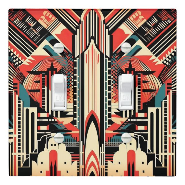 Elegant Art Deco Pattern  Light Switch Cover (In Situ)