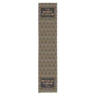 Elegant Art Deco Pattern New Year's Table Runner