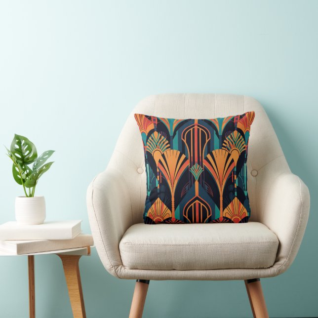 elegant art deco pattern throw pillow (Chair)