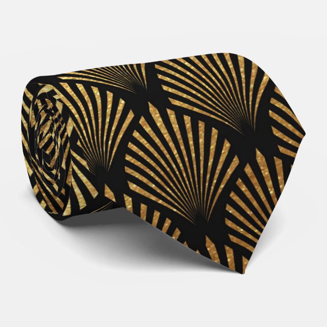 Elegant art deco pattern tie (Rolled)