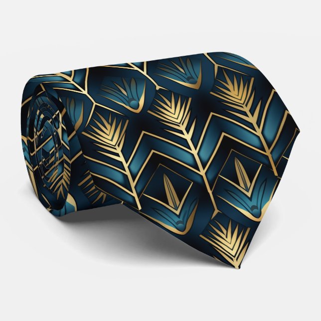 Elegant art deco pattern tiled  neck tie (Rolled)