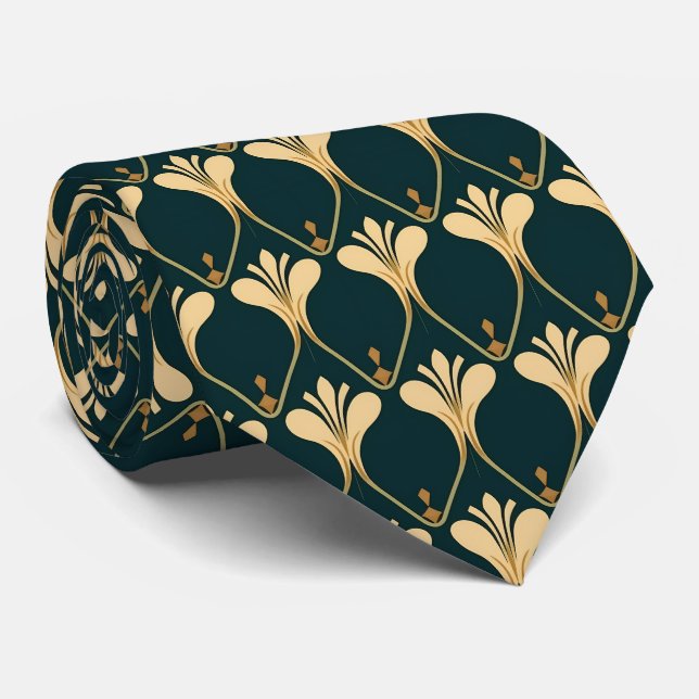 Elegant art deco pattern tiled  neck tie (Rolled)