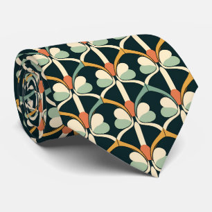 Elegant art deco pattern tiled neck tie