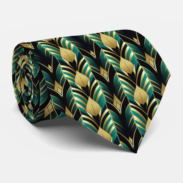 Elegant art deco pattern tiled  neck tie (Rolled)