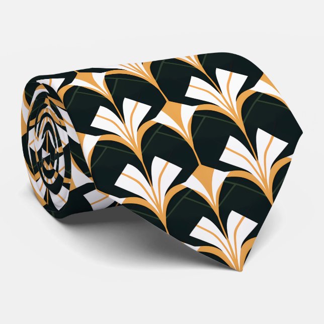 Elegant art deco pattern tiled  neck tie (Rolled)