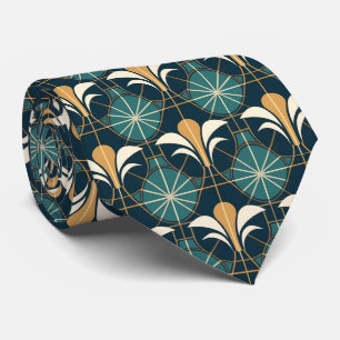 Elegant art deco pattern tiled neck tie