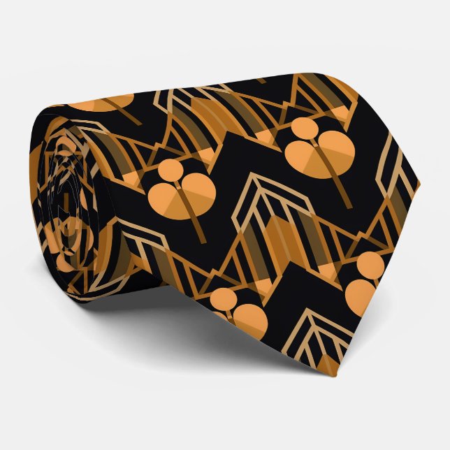 Elegant art deco pattern tiled  neck tie (Rolled)