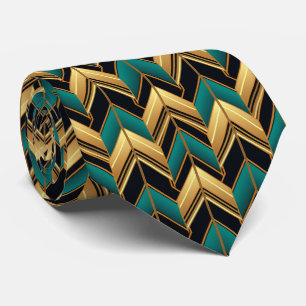 Elegant art deco pattern tiled neck tie