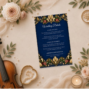 Elegant Art Deco Peacock Wedding Enclosure Card