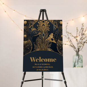 Elegant Art Deco Peacocks Wedding Foam Board