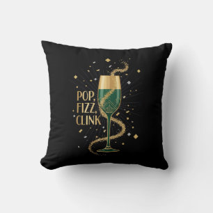 Elegant Art Deco Pop Fizz Clink Gatsby Roaring Throw Pillow