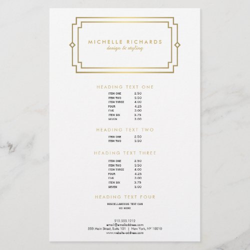 Elegant Art Deco Professional White/Gold Flyer