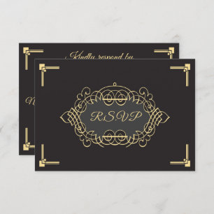 Elegant Art Deco Reception RSVP Card