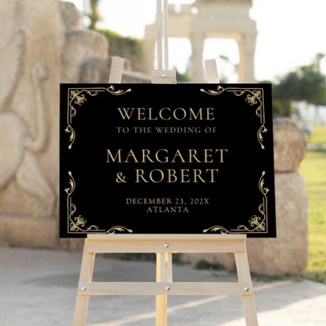 Elegant Art Deco Retro Wedding Welcome Sign (Creator Uploaded)