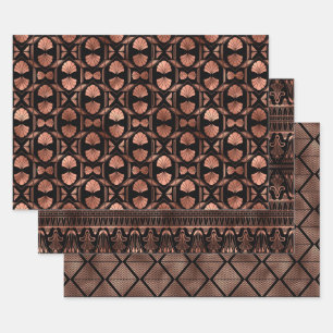 Elegant Art Deco Rose Gold Patterns Wrapping Paper Sheets