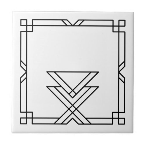 Elegant Art Deco Simple Geometric Frame Ceramic Tile
