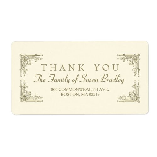 Elegant Art Deco style Family Thank you Label