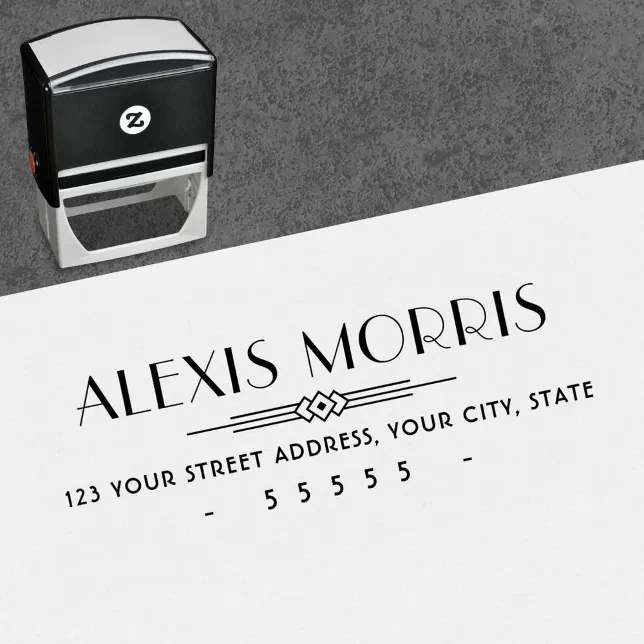 Elegant Art Deco style return address Selfinking Stamp Zazzle