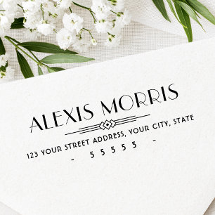 Elegant Art Deco style return address Self-inking Stamp