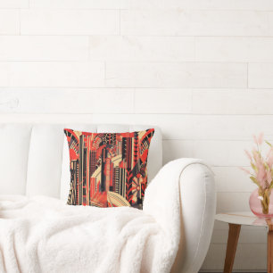 Elegant art deco style  throw pillow
