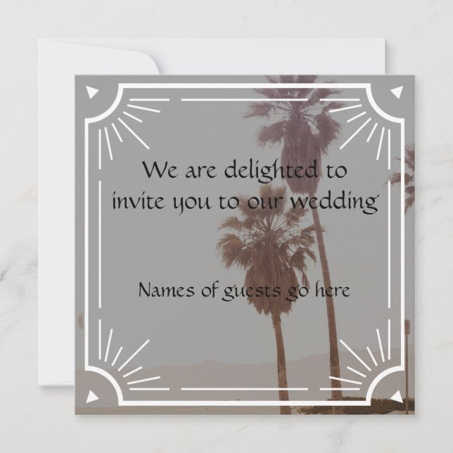 Elegant Art Deco Style Wedding Invitation (Front)